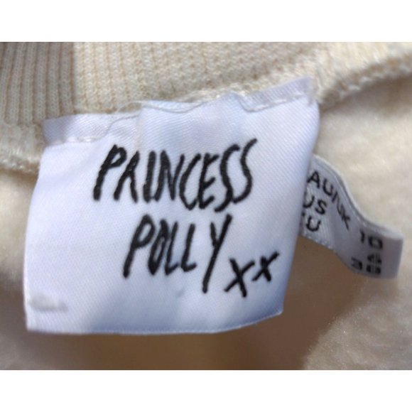 Princess Polly Women's Fleece Mini Skirt A-Line Y2K Drawstring Waist Cream Sz 6 - Picture 5 of 9